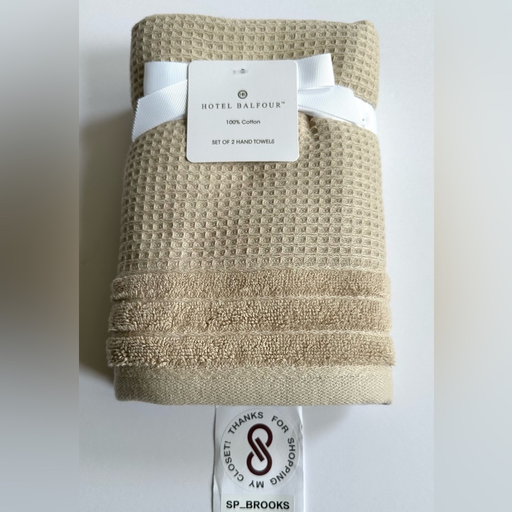 🎁2PC Hotel Balfour Bath Hand Towel Set - Cotton - Waffle - Truelinen
